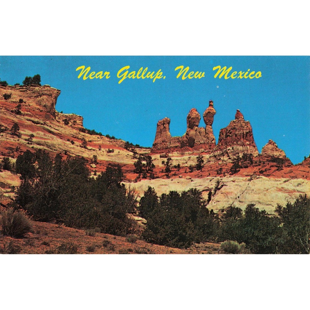 Vintage Gallup New Mexico Rock Formations Postcard Walter Haussamen Petley 63482